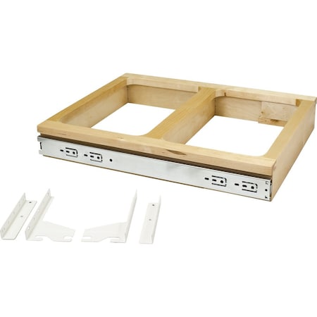 Hardware Resources Double Black 35 Quart Top-Mount Trashcan Pullout for 18" Opening CAN-TMD1835B-K